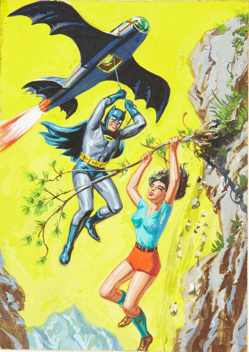Illustration for article titled The Dark Knight rides a shark in bondage-crazy 1960s Batman art